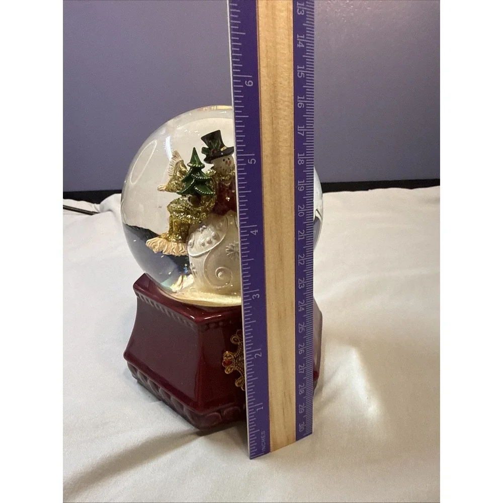 Vintage The San Francisco Music Box Co. Jeweled Snowman Waterglobe